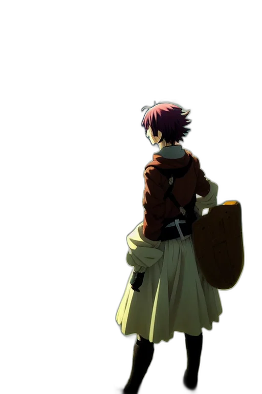 jacket, staff, dress, weapon transparent PNG cut-out