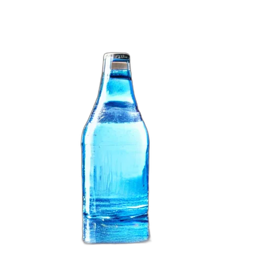 bottle, food, weapon, animal, 3d render, photorealistic, vaporwave, blue transparent PNG cut-out