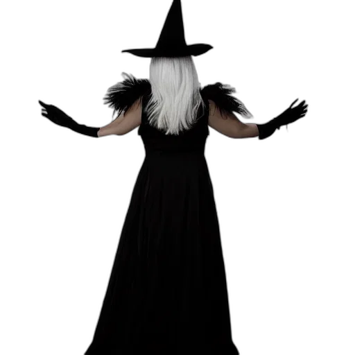 dress, hat, staff, hair, concept art, fantasy art, dark, witch transparent PNG cut-out