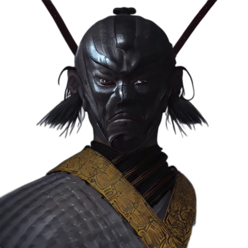 staff, mask, face, robot, concept art, fantasy art, photorealistic, 3d render transparent PNG cut-out