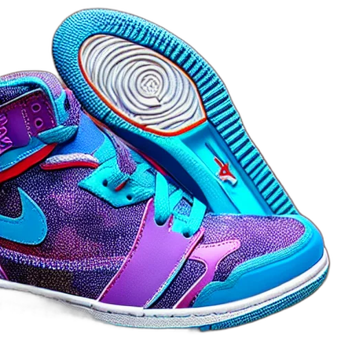 shoes, vaporwave, colorful, smarties transparent PNG cut-out