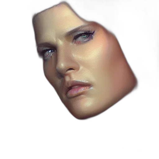 face, mask, crown, hat, photorealistic, 3d render, concept art, cyberpunk transparent PNG cut-out