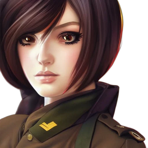 face, staff, jacket, photorealistic, fantasy art, concept art, anime, green transparent PNG cut-out