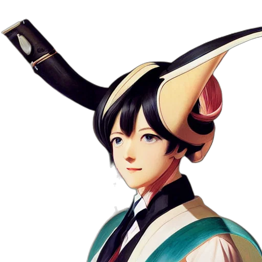 staff, dragon, mask, hat, fantasy art, concept art, 3d render, anime transparent PNG cut-out