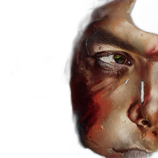face, mask, photorealistic, watercolor transparent PNG cut-out