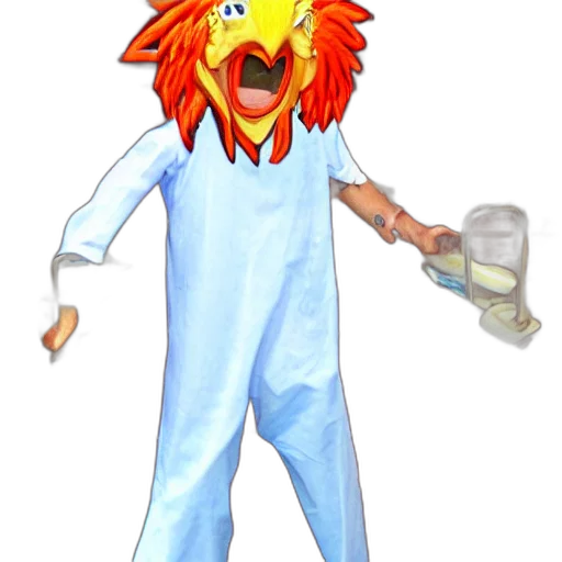 mask, animal, staff, 3d render, concept art, cartoon, pixel art, prisoner transparent PNG cut-out