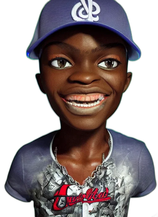 face, hat, jewelry, photorealistic, cartoon, 3d render, concept art, caricature transparent PNG cut-out