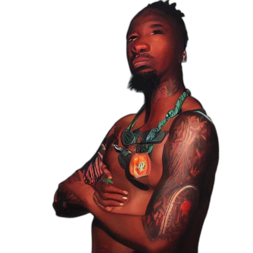 jewelry, photorealistic, concept art, viper, rapper, oil, canvas transparent PNG cut-out