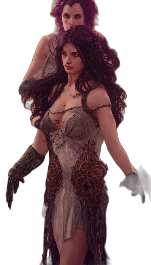 dress, fantasy art, concept art, comic book art transparent PNG cut-out