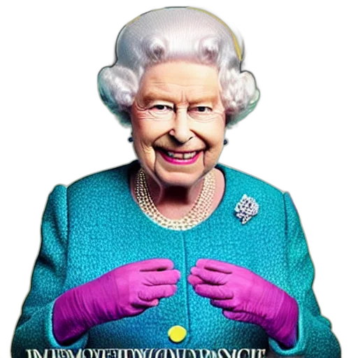 crown, dress, weapon, jewelry, queen, england, grinning, rudely transparent PNG cut-out
