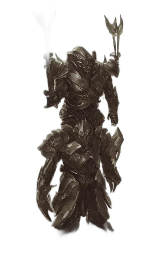 robot, weapon, sword, creature, concept art, fantasy art, comic book art, 3d render transparent PNG cut-out