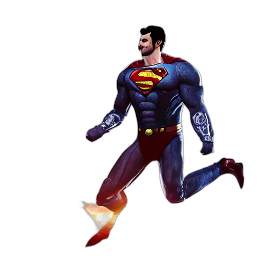 comic book art, concept art, 3d render, cartoon, pickle, rick, superman, gears transparent PNG cut-out