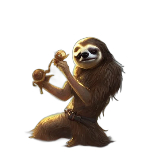 staff, animal, creature, concept art, fantasy art, 3d render, photorealistic, cute transparent PNG cut-out