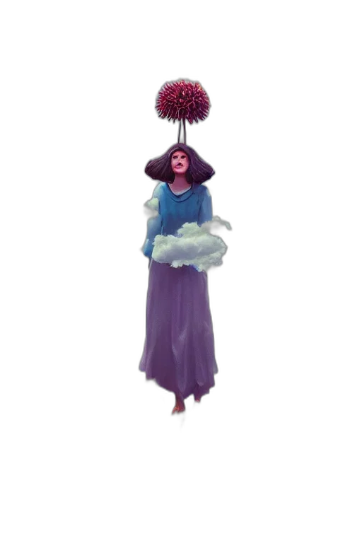 umbrella, hat, crown, dress, concept art, watercolor, fantasy art, 3d render transparent PNG cut-out
