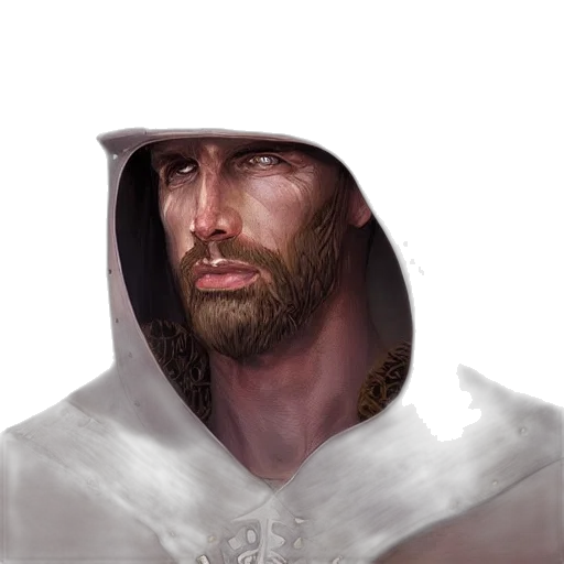 face, jacket, sword, staff transparent PNG cut-out