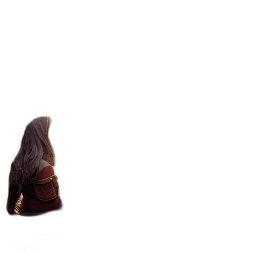 hat, creature, staff, hair, 3d render, concept art, photorealistic, outer space transparent PNG cut-out