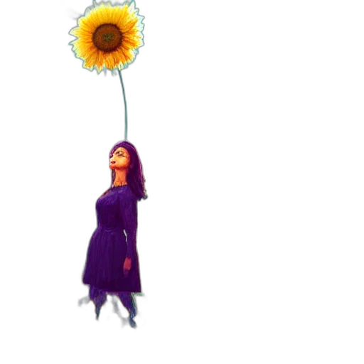 flower, umbrella, dress, staff transparent PNG cut-out
