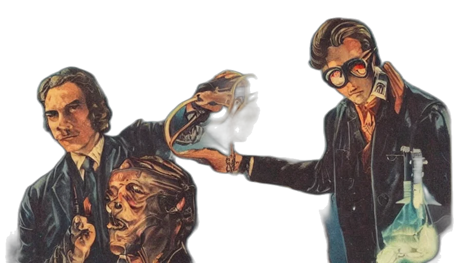 jacket, mask, concept art, comic book art, vaporwave, fire, outer space, science transparent PNG cut-out