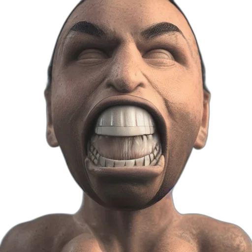 face, mask, creature, animal, 3d render, photorealistic, concept art, cartoon transparent PNG cut-out
