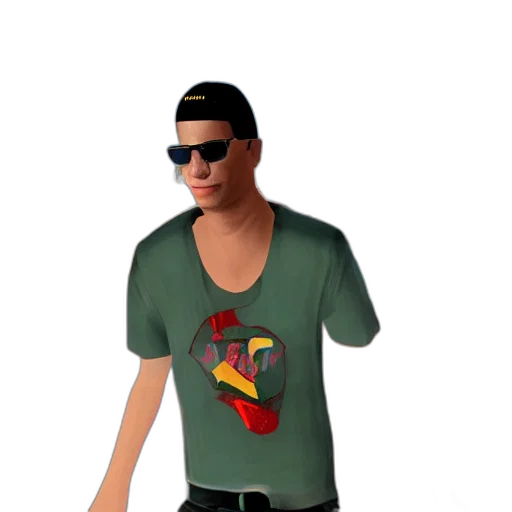 3d render, cartoon, concept art, photorealistic, tony, hawk, gta, vice transparent PNG cut-out