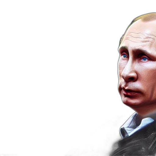 photorealistic, concept art, cartoon, comic book art, vladimir, putin, depth, field transparent PNG cut-out