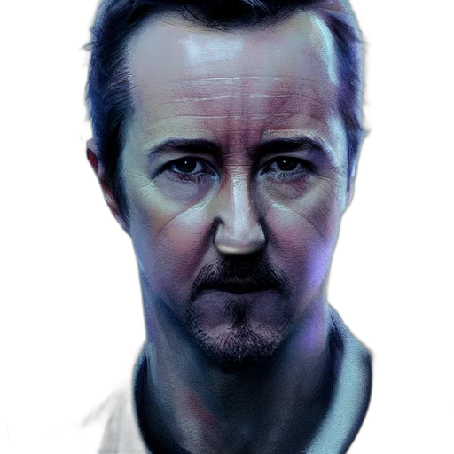 face, robot, photorealistic, comic book art, watercolor, concept art, blue, edward transparent PNG cut-out