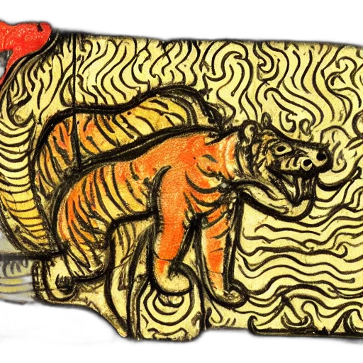 dragon, animal, creature, concept art, watercolor, fantasy art, fire, golden transparent PNG cut-out