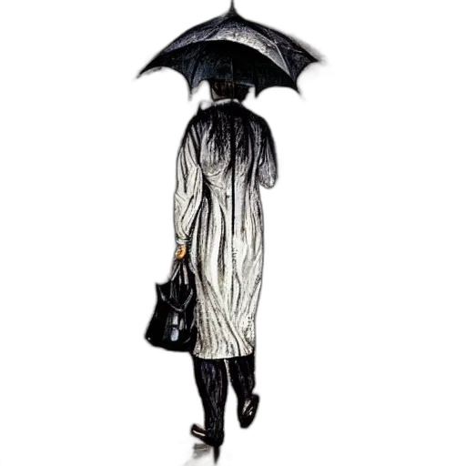 umbrella, dress, jacket, staff transparent PNG cut-out