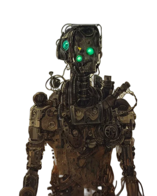 robot, staff, weapon, face transparent PNG cut-out