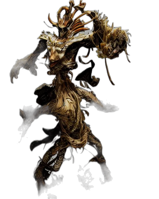creature, staff, mask, dragon transparent PNG cut-out
