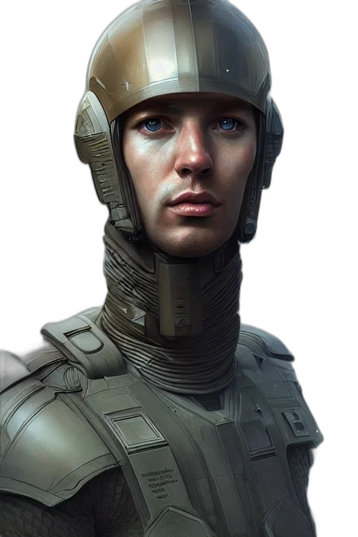 robot, face, concept art, photorealistic transparent PNG cut-out