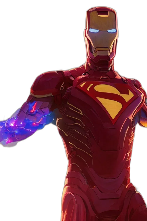 3d render, concept art, comic book art, highly, detailed, vfx, portrait, superman transparent PNG cut-out