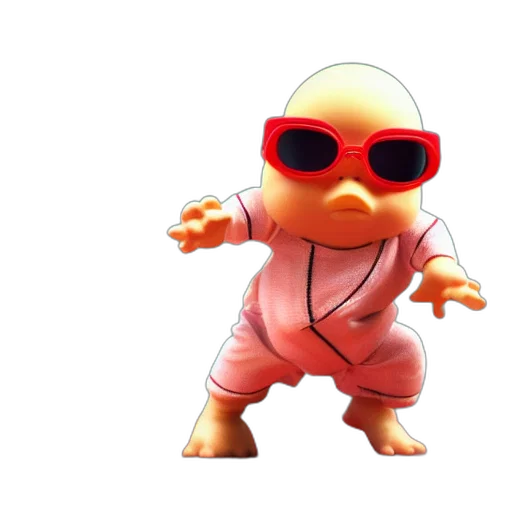 creature, animal, jacket, mask, 3d render, concept art, pixel art, cute transparent PNG cut-out