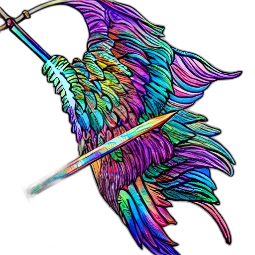 staff, jewelry, sword, weapon, fantasy art, watercolor, vaporwave, pixel art transparent PNG cut-out