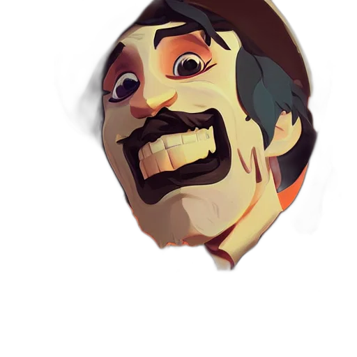 face, mask, hat, staff transparent PNG cut-out