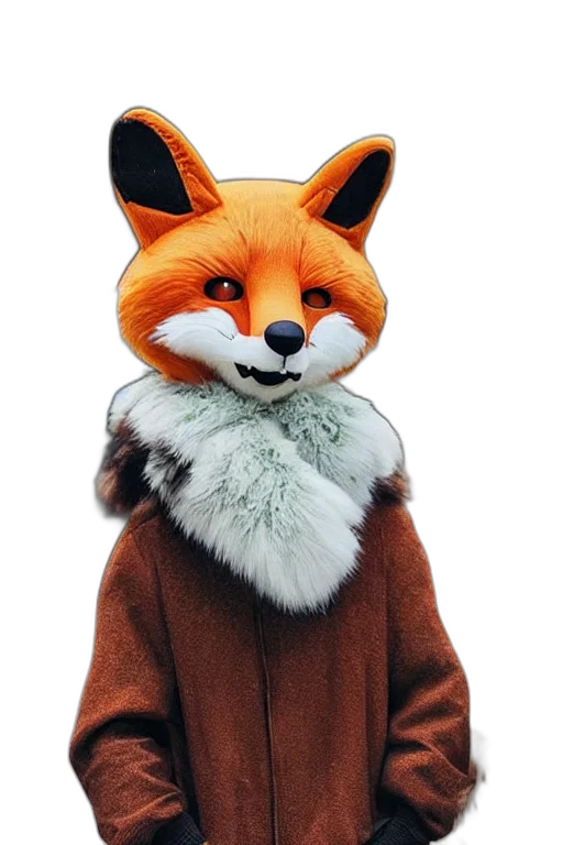 jacket, animal, staff, mask, 3d render, concept art, photorealistic, fantasy art transparent PNG cut-out