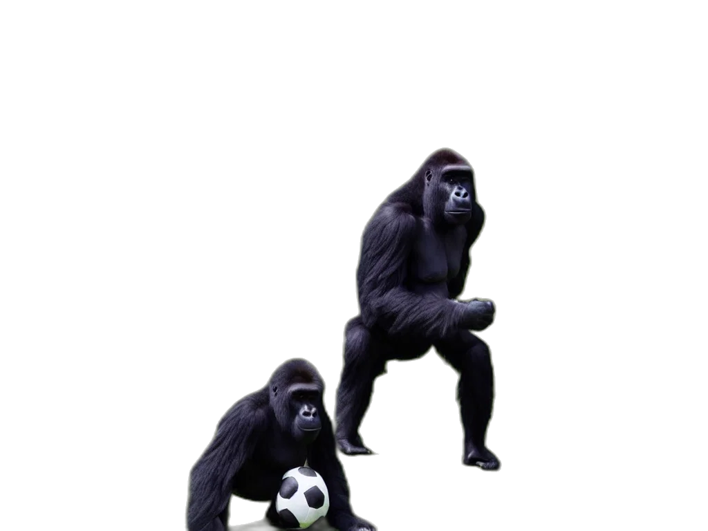 animal, mask, creature, shoes, concept art, 3d render, photorealistic, gorilla transparent PNG cut-out