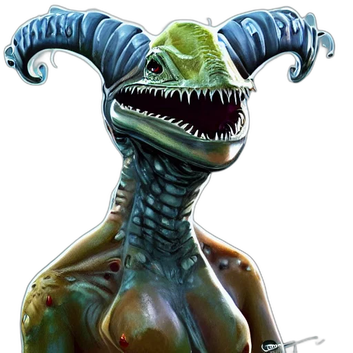 creature, dragon, staff, face transparent PNG cut-out