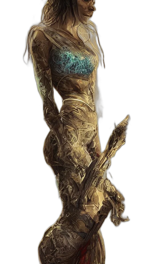dress, tree, staff, dragon transparent PNG cut-out