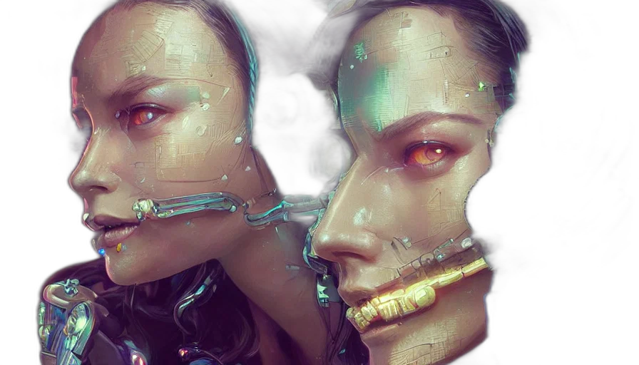 cyberpunk, concept art, fantasy art, comic book art transparent PNG cut-out