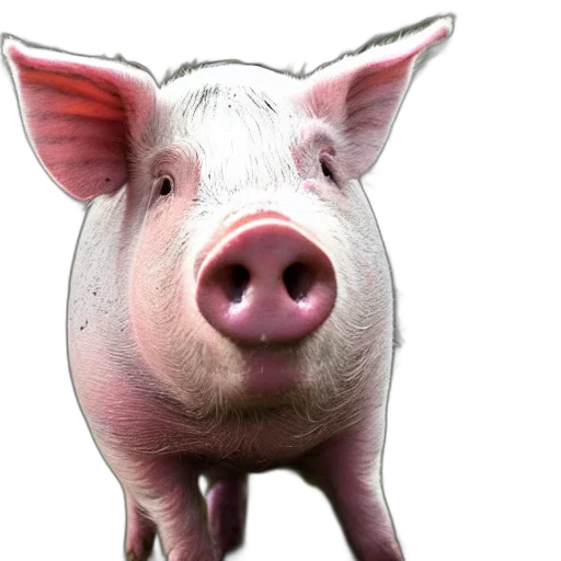 animal, 3d render, photorealistic, happy, pig transparent PNG cut-out