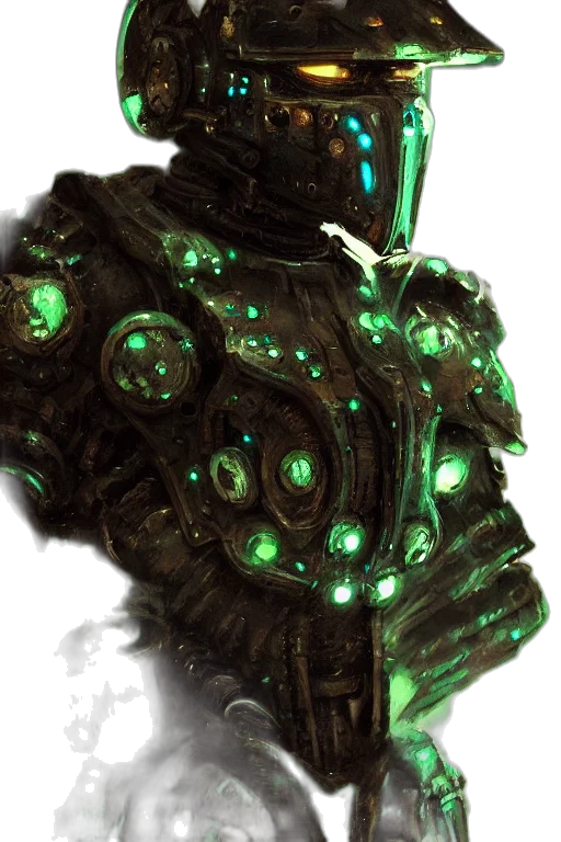 robot, weapon, staff, jewelry, concept art, 3d render, cyberpunk, fantasy art transparent PNG cut-out