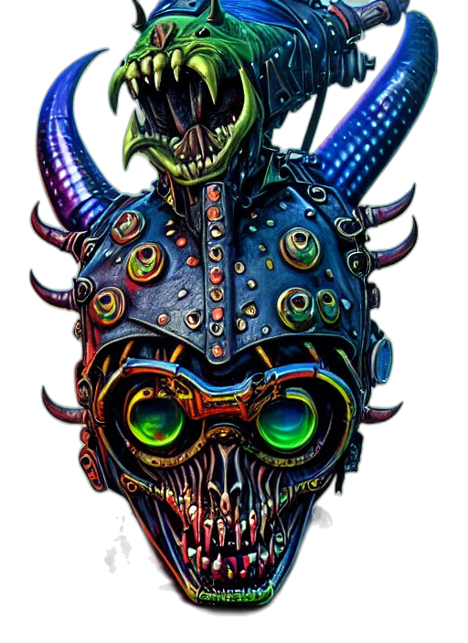 mask, robot, face, creature, concept art, cyberpunk, fantasy art, comic book art transparent PNG cut-out