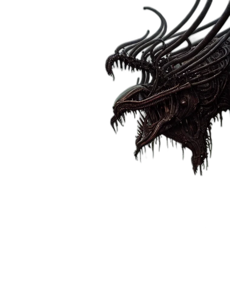 dragon, hair, creature, mask transparent PNG cut-out