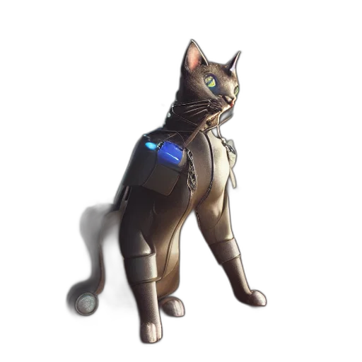staff, animal, robot, creature, 3d render, concept art, pixel art, fantasy art transparent PNG cut-out