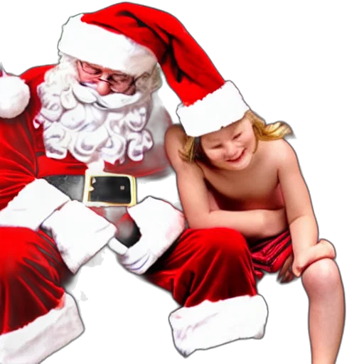 photorealistic, santa, claus, sitting transparent PNG cut-out