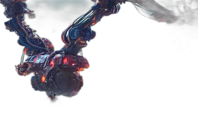 robot, dragon, concept art, 3d render, outer space, thunderjaw, machine, mecanical transparent PNG cut-out