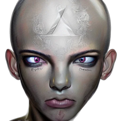 face, mask, crown, robot, fantasy art, concept art, cyberpunk, photorealistic transparent PNG cut-out