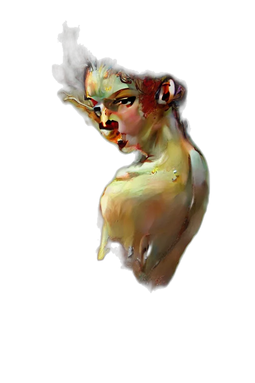 face, creature, mask, staff, watercolor, concept art, fantasy art, oil painting transparent PNG cut-out
