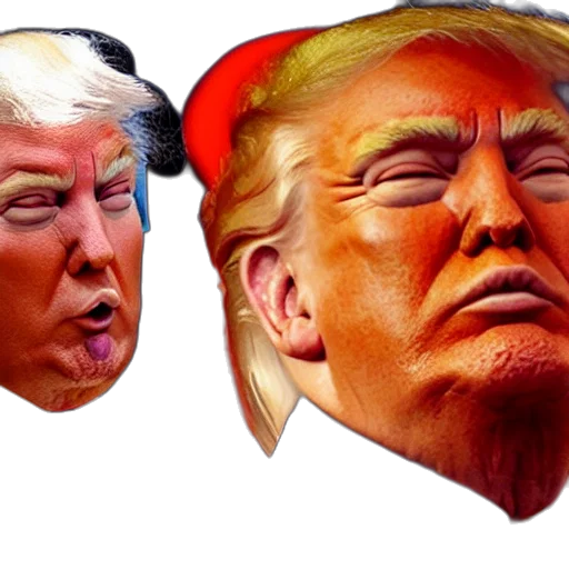 mask, hat, photorealistic, concept art, donald, trump, orange transparent PNG cut-out